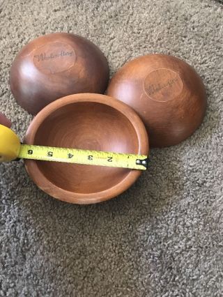 3 Vintage Woodcroftery Round Wooden 6 In Small Salad Bowls photo