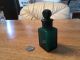 Antique Emerald Green Heavy Glass Bottle Jar W Stopper Marked P Chemical Medical Bottles & Jars photo 9