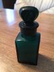 Antique Emerald Green Heavy Glass Bottle Jar W Stopper Marked P Chemical Medical Bottles & Jars photo 10
