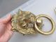 Large Vintage Cast Brass Lion Head Handle Loop Pull Old Antique Georgian Style Door Knobs & Handles photo 1
