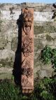 19thc Oak Corbel With Carved Lion Head & Floral Spray Other Antique Woodenware photo 3