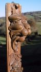 19thc Oak Corbel With Carved Lion Head & Floral Spray Other Antique Woodenware photo 8