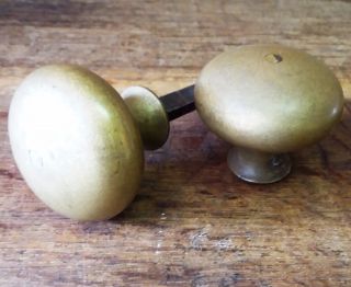 Architectural Antique - Pair Old/reclaimed Vintage Heavy Brass Door Handle/knobs photo