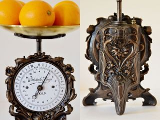 Antique,  Shabby Chic,  Vintage,  Old German Kitchen Scale - Flowers photo