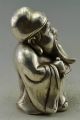 Collectible Decorated Old Handwork Silver Plate Copper Carved Wealth God Statue Other Antique Chinese Statues photo 1
