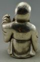 Collectible Decorated Old Handwork Silver Plate Copper Carved Wealth God Statue Other Antique Chinese Statues photo 2