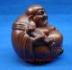 Antique Handmade Carving Wood Statue Maitreya Buddha Art Deco Buddha photo 2