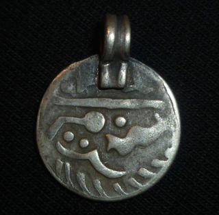 Anglo - Saxon Ancient Artifact Silver Amulet / Pendant Circa 800 - 900 Ad - 3333 photo