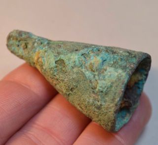 Rare Ancient Bronze Metal Bell W Green Patina Excavated From Djenne Mali,  Africa photo