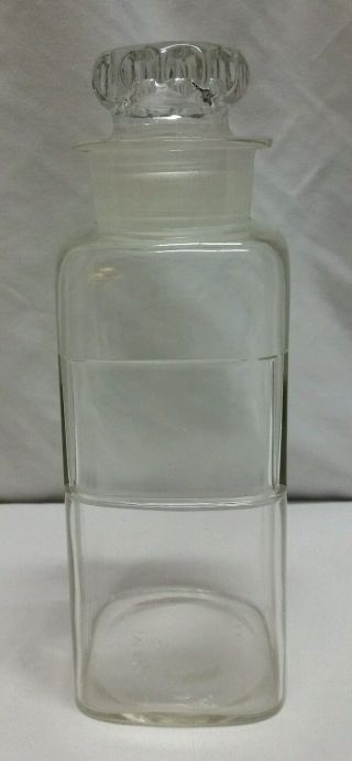 Antique Apothecary Jar Bottle W.  T.  7 Co Patent April 2,  1889 Ground Glass Lid photo