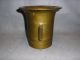 Antique 18/19th C Large Heavy Brass Mortar & Pestle Stamped And Marked W/numbers Mortar & Pestles photo 4