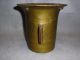 Antique 18/19th C Large Heavy Brass Mortar & Pestle Stamped And Marked W/numbers Mortar & Pestles photo 6