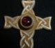 Anglo - Saxon Ancient Artifact Silver Cross With Red Glass Gem Circa 800 - 900 Ad British photo 3
