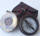 Nautical Brass Compass Vintage Poem Engraved Marine Compass W/leathercase Gift Compasses photo 1