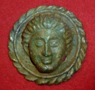 Roman Ancient Bronze Applique - Bust Of Emperor Circa 100 - 300 Ad - 3342 photo