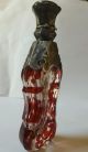 19th C.  Ruby And Clear Glass Crystal Scent Bottle With Sterling Top Danish? Perfume Bottles photo 2