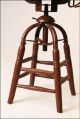 Vintage Industrial Drafting Stool Chair Factory Swivel Loft Wood Metal Toledo 1900-1950 photo 10
