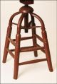 Vintage Industrial Drafting Stool Chair Factory Swivel Loft Wood Metal Toledo 1900-1950 photo 2
