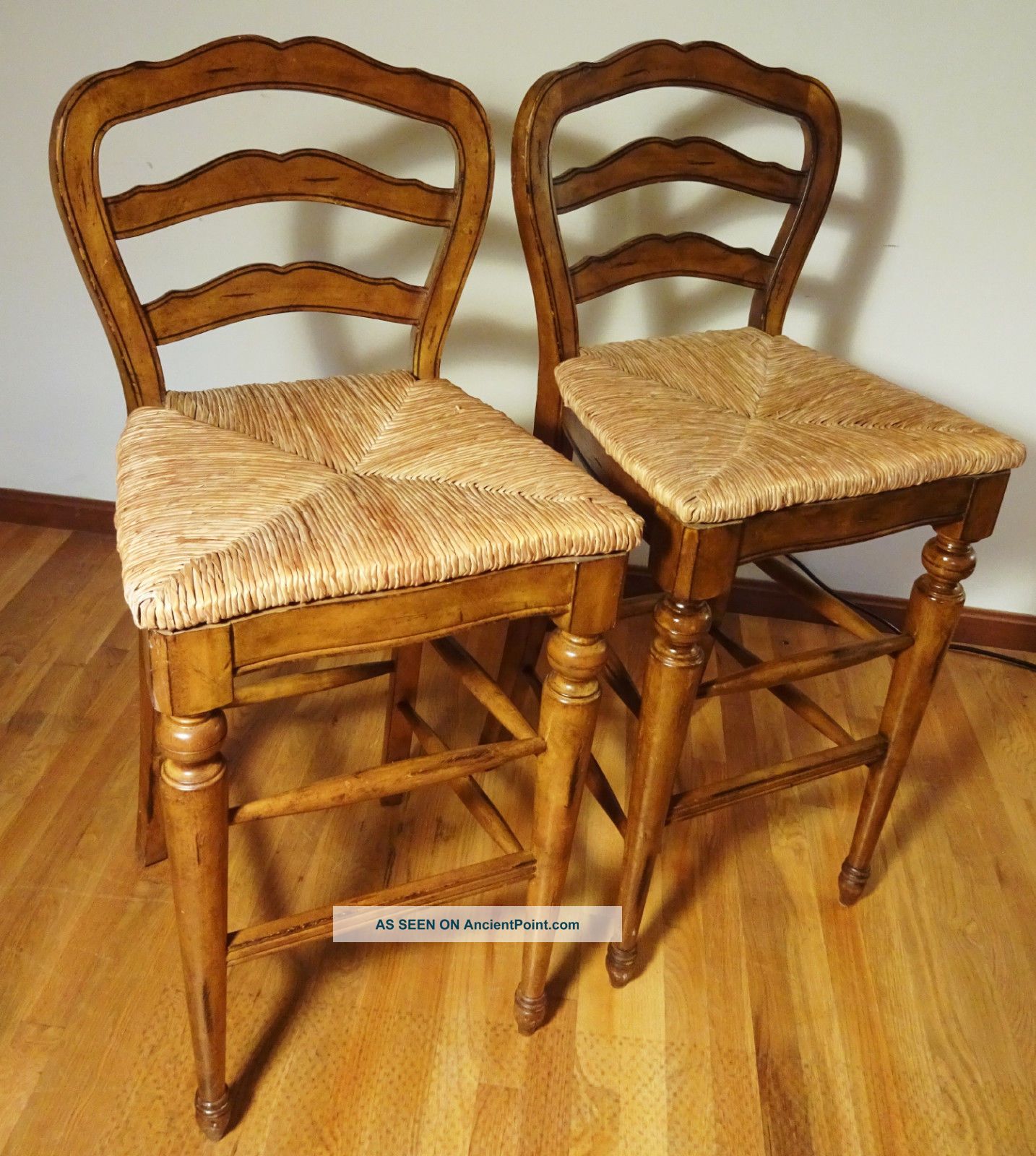 2 French Country Counter Bar Stools, French Country Counter Height Bar Stools