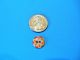 Antique Calico Stenciled Buttons - China Buttons Orange (s) Buttons photo 2
