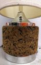 Vintage Laurel Cork & Chrome Table Lamp W/ Shade Mid-Century Modernism photo 2