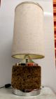 Vintage Laurel Cork & Chrome Table Lamp W/ Shade Mid-Century Modernism photo 3