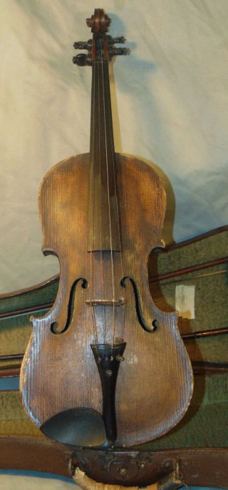 Antique German Antonius Stradiuarius 4/4 Violin W/ Case & Two Bows photo