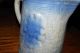 Antique Gray & Blue Salt Glaze Milk Pitcher,  Basketweave & Fruit Pattern Pitchers photo 3