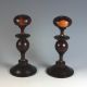 Antique Hard Wood Candle Sticks Candlesticks Other Antique Woodenware photo 5