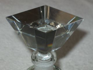 Vintage Lausitzer East German Crystal Cut Glass Perfume Bottle & Stopper 7 1/2 
