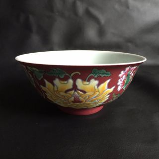 A Red Color Bowl With Flowers Kangxi Dynasty Asian Porcelains photo