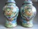 Chinese Royal Old Copper Handwork Cloisonne Six Dragon Jar Crock Pot Vase Pair Vases photo 6