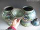 Chinese Royal Old Copper Handwork Cloisonne Six Dragon Jar Crock Pot Vase Pair Vases photo 7