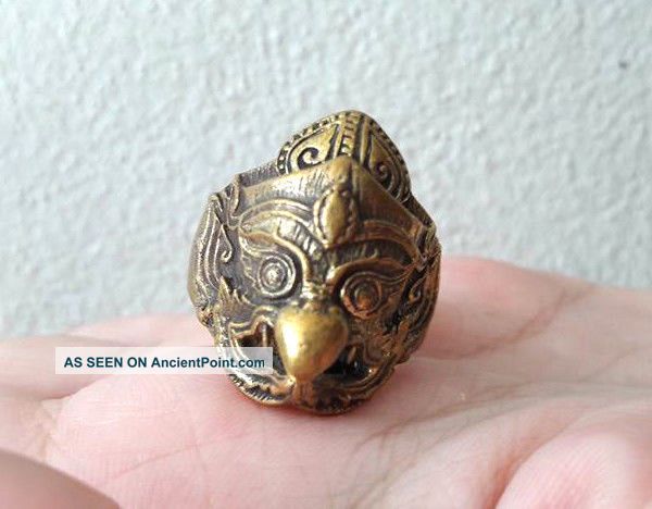 Thai Amulet Buddha Phra Krut Garuda Holy Bird Talisman Ring Rich Lucky Size 10 Amulets photo