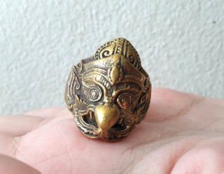 Thai Amulet Buddha Phra Krut Garuda Holy Bird Talisman Ring Rich Lucky Size 10 photo