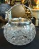 Antique English Sterling Silver & Cut Crystal Biscuit Jar Jars photo 1