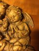 Antique Hand Carved Wood Black Forest Guardian Angels Cherubs Putti Putto Jesus Carved Figures photo 1