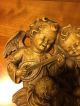 Antique Hand Carved Wood Black Forest Guardian Angels Cherubs Putti Putto Jesus Carved Figures photo 2