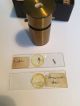 Antique Vintage Brass Microscope (miniature),  Glass Slides (rare & Unusual) Other Antique Science Equip photo 6