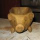 Pig Candle/candy/nut Bowl Primitive Carved Wood Style French Country Table Decor Primitives photo 3