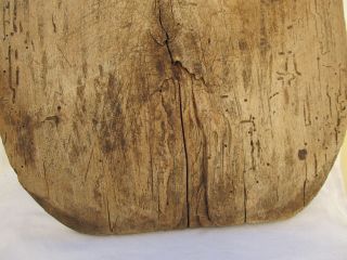 Old Antique Primitive Wooden Wood Bread Cutting Board Dough Plate photo