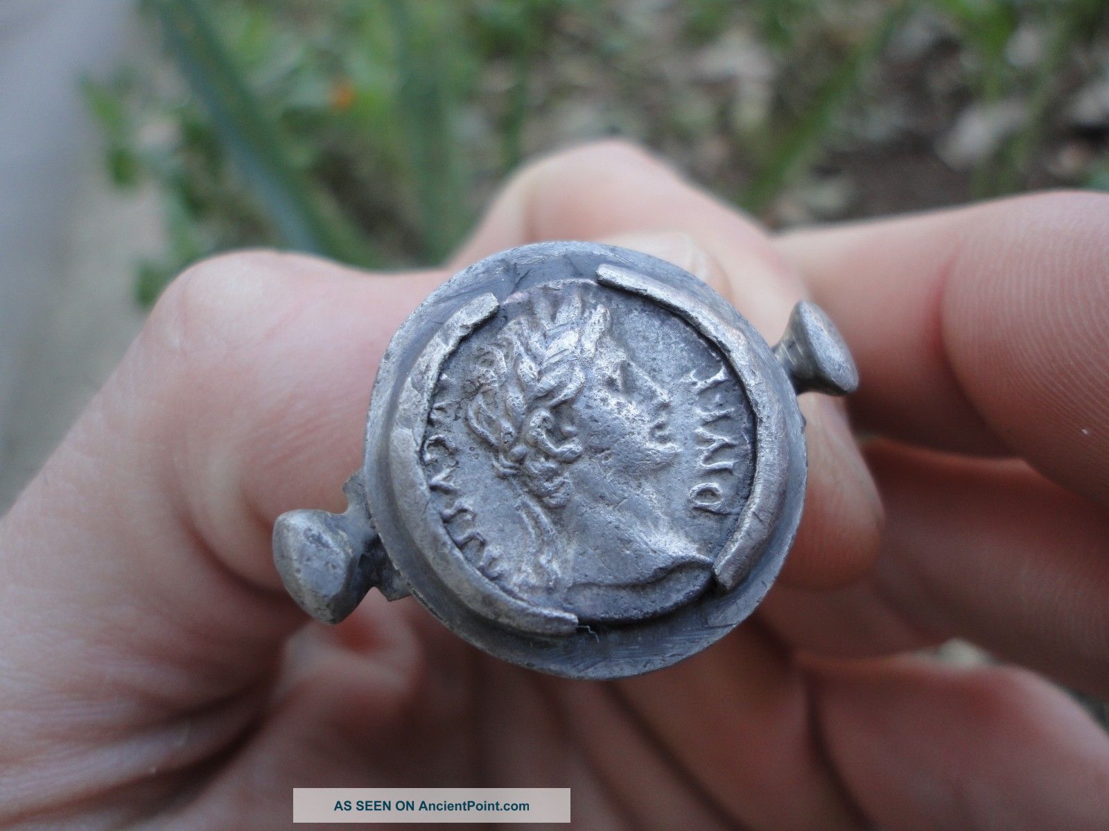 Ancient Roman Legionary Silver Ring Emperor Augustus Museum Quality Artifact Roman photo