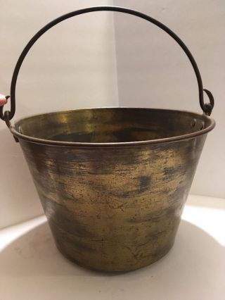 H.  W.  Hayden ' S 1868 Heavy Brass Bucket/pail photo