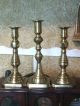 Antique Vintage Brass Beehive Candlestick Holder - Brass Candle Holders - (3) Metalware photo 1
