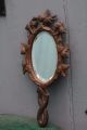 19thc Black Forest Wooden Oak Mirror With Leaf & Other Carvings C1880s Mirrors photo 2
