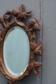 19thc Black Forest Wooden Oak Mirror With Leaf & Other Carvings C1880s Mirrors photo 3