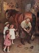 Antique 1913 Large Arthur J Elsley Charming Victorian Art Print Horse & Children Victorian photo 1