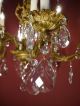 Magnificent Old Brass French Chandelier Crystal Vintage Lamp Ancient Antique Chandeliers, Fixtures, Sconces photo 3