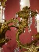 Magnificent Old Brass French Chandelier Crystal Vintage Lamp Ancient Antique Chandeliers, Fixtures, Sconces photo 6