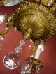 Magnificent Old Brass French Chandelier Crystal Vintage Lamp Ancient Antique Chandeliers, Fixtures, Sconces photo 8